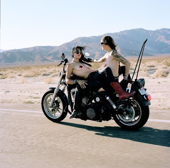Girls on a motorcycle in Libreville