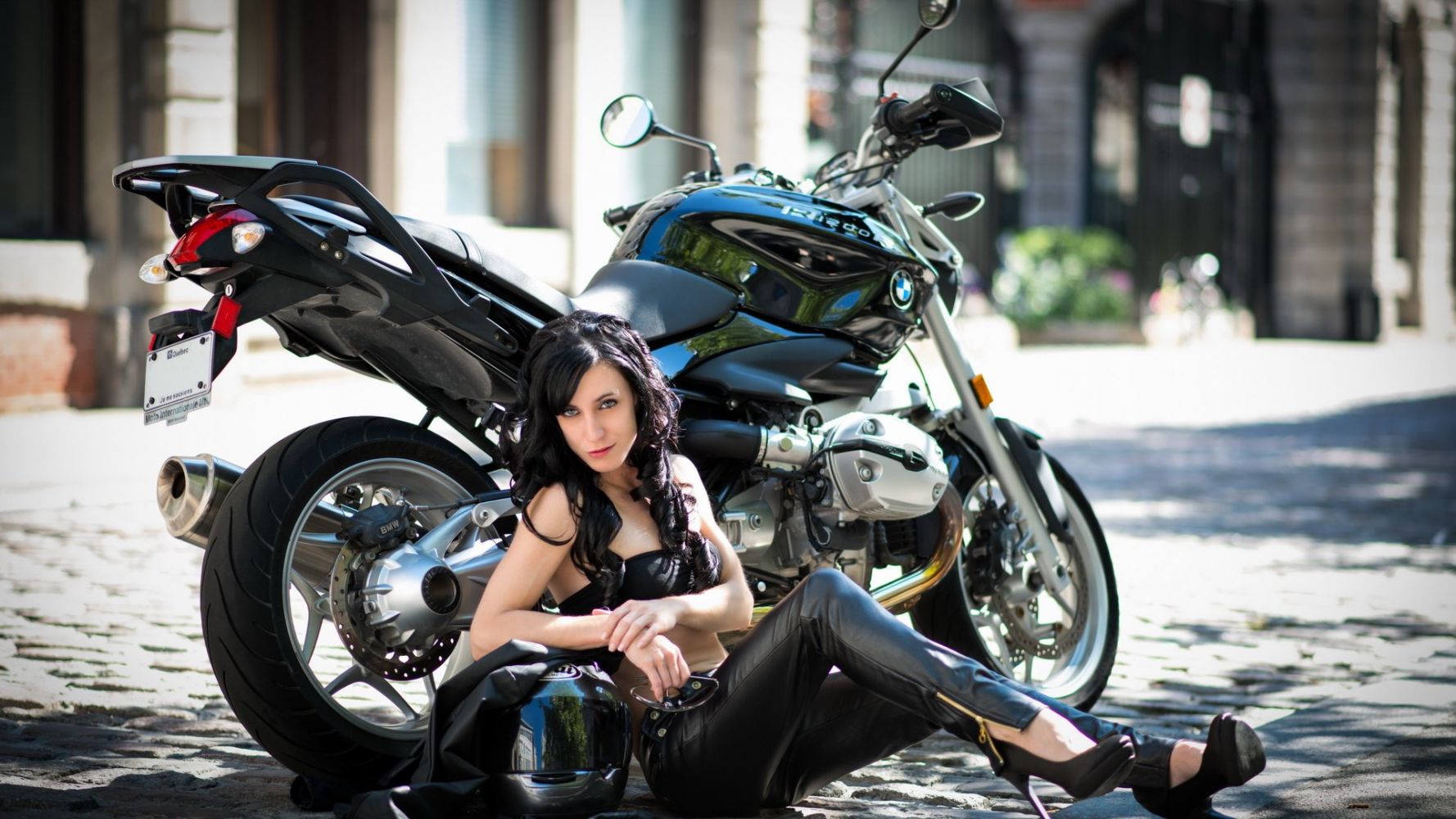 European women on bikes in Libreville